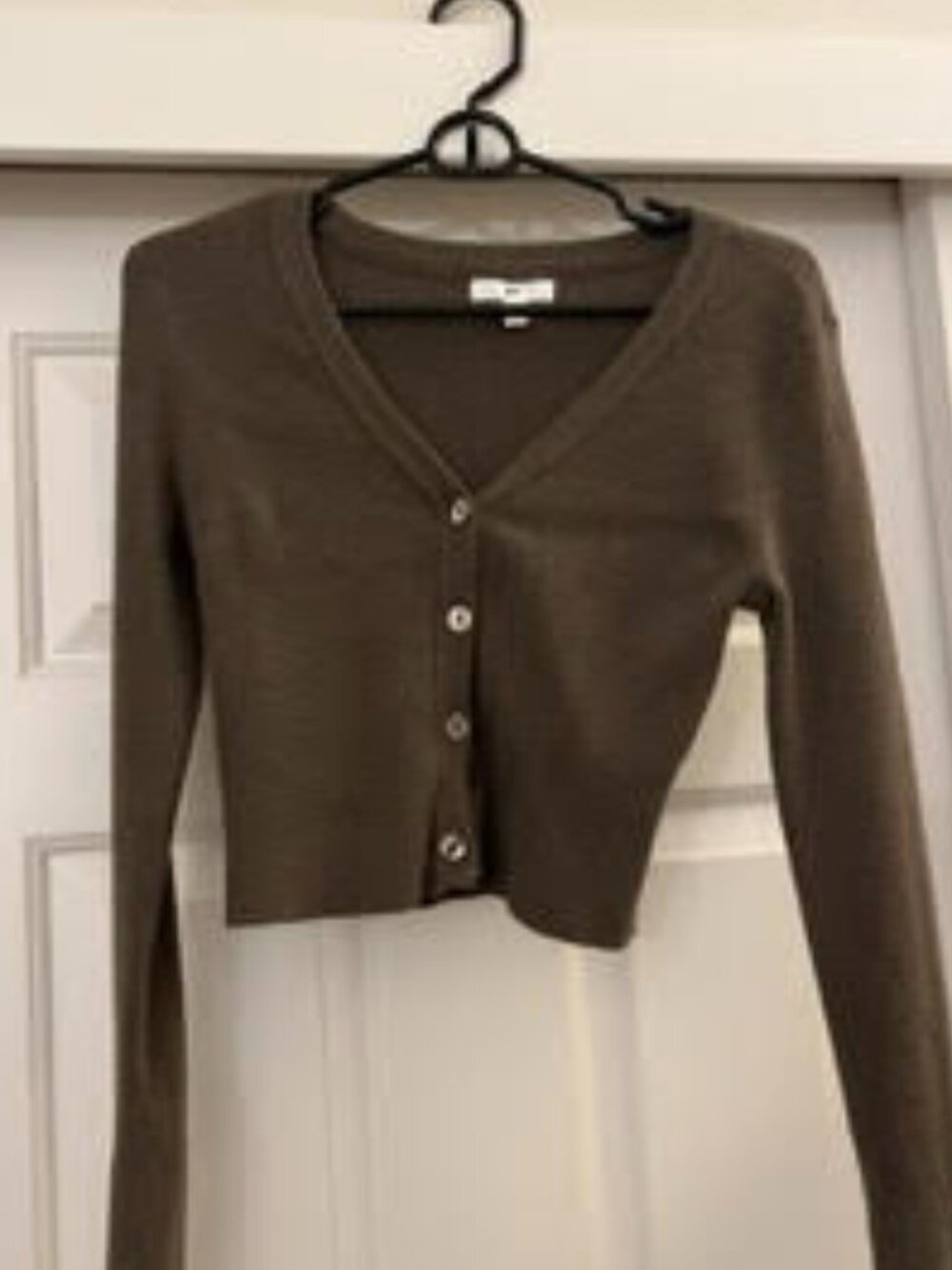 BP Olive Cropped cardigan sweater